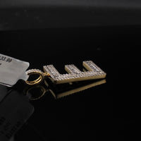 Colgante de oro de 10K auténtico con diamante inicial E