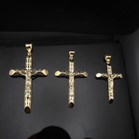 Real 10K Gold Cross Pendant Pipe Cross