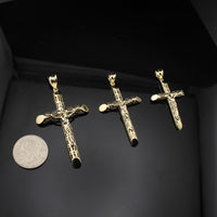 Real 10K Gold Cross Pendant Pipe Cross