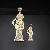 Real 10K Gold Santa Muerte Pendant