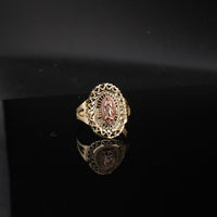 Anillo de la Virgen María de oro auténtico de 10 quilates