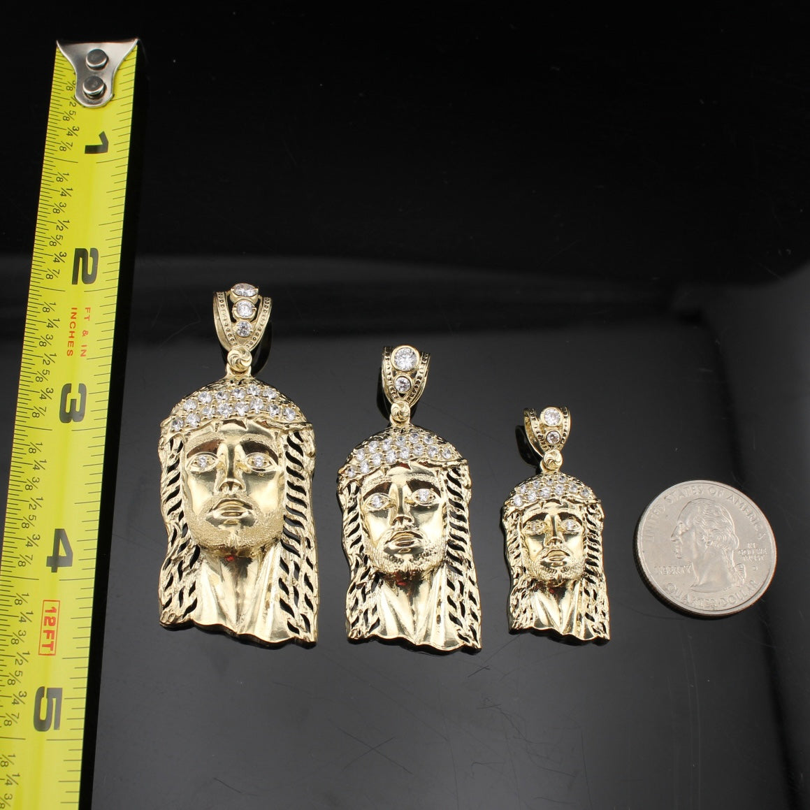 Real 10K Gold Jesus Face Pendant