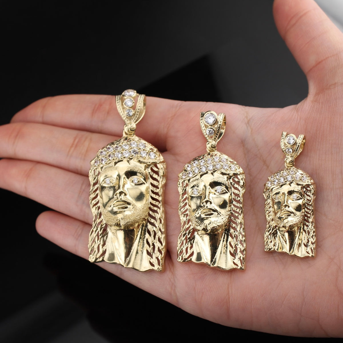 Real 10K Gold Jesus Face Pendant