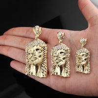 10K Gold Jesus Face Pendant 7