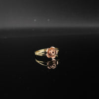 Anillo de oro rosa de 10 quilates auténtico