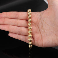 Real 10K Gold Beaded Ball Bracelet