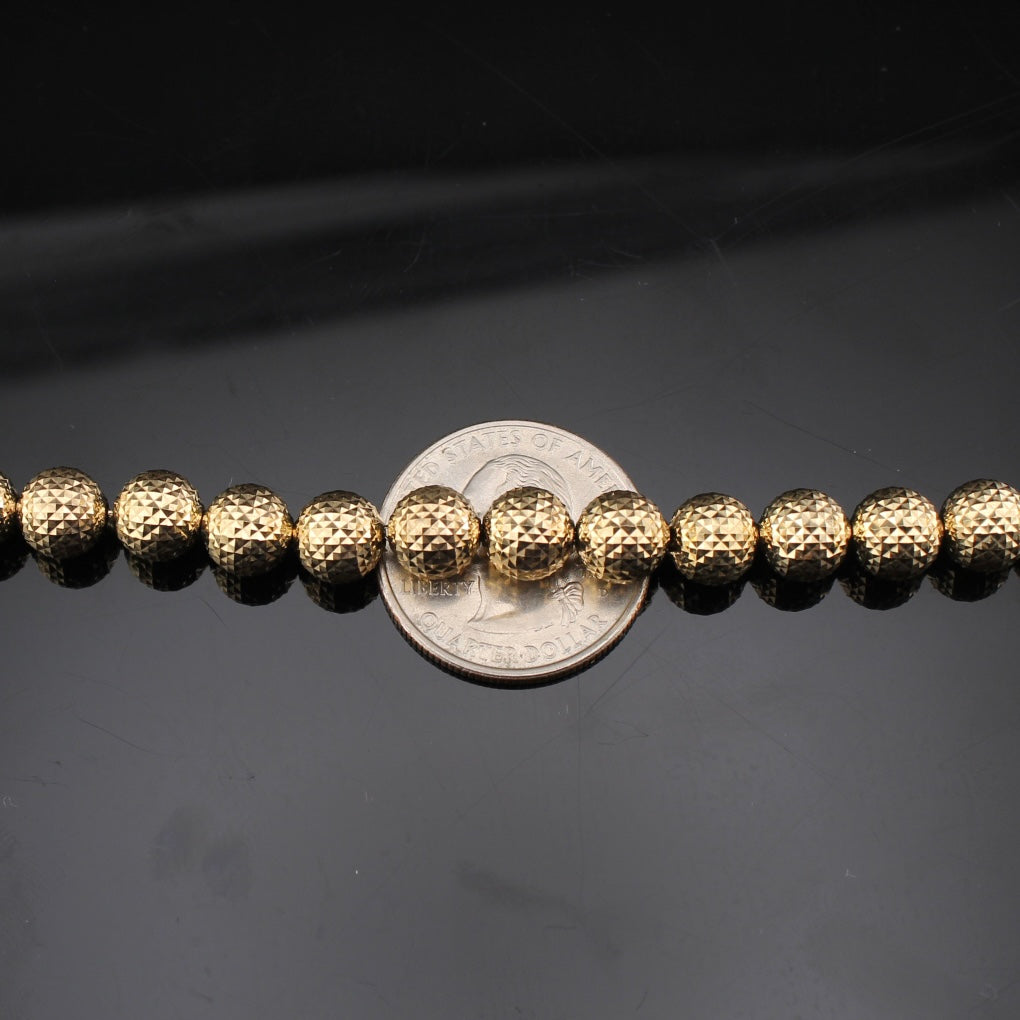 Real 10K Gold Beaded Ball Bracelet