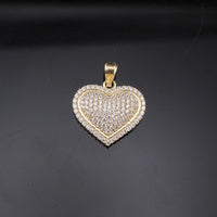 Colgante de oro auténtico de 10 quilates con forma de corazón
