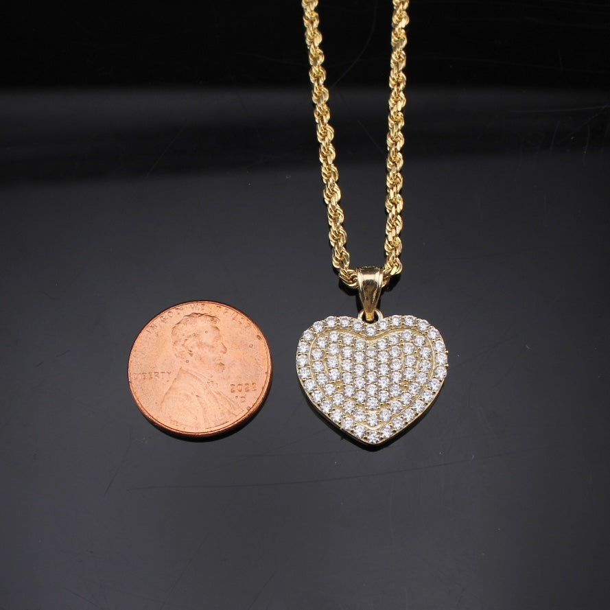 Real 10K Gold Heart Style Pendant