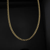 Cadena Cubana de Oro de 10K auténtico de 3.5mm