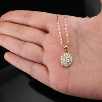 Real 10K Gold Quinceañera Pendant & Chain