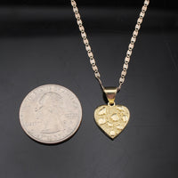 Real 10K Gold Nugget Heart with Chain
