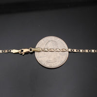 Cadena Valentino de oro de 10K auténtico de 2.5mm