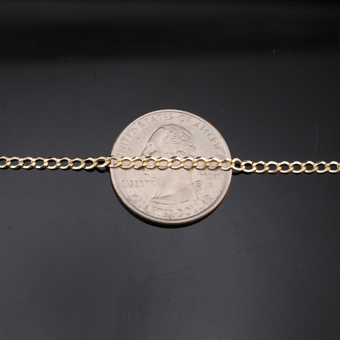 Real 10K Gold 2.5mm Cuban Chain