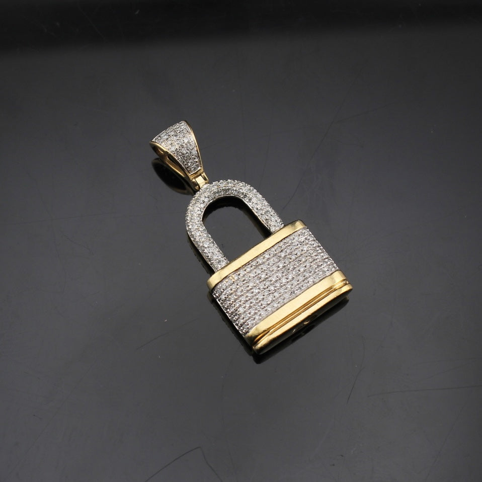 10K Diamond Lock Pendant 0.55 CTW - alternate view - ICEbyAK