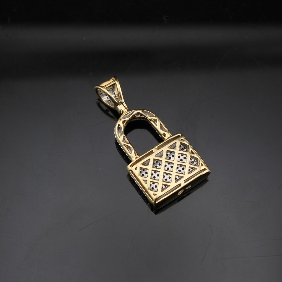 10K Diamond Lock Pendant 0.55 CTW - alternate view - ICEbyAK