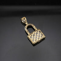 10K Diamond Lock Pendant 0.55 CTW - alternate view - ICEbyAK