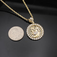 Real 10K Gold Jesus Pendant & Chain