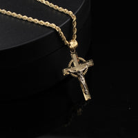 Real 10K Gold Cross Pendant & Chain