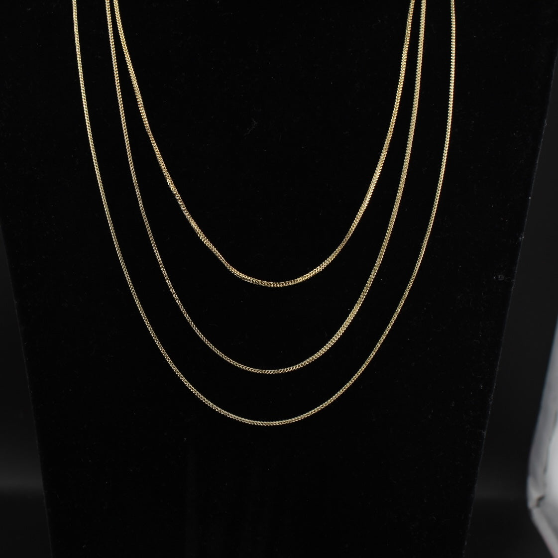 Cadena Franco de oro de 10K auténtico de 1.5mm