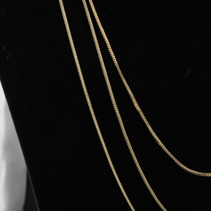 Cadena Franco de oro de 10K auténtico de 1.5mm