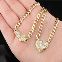 Collar de cadena de oro cubana de 10K auténtico