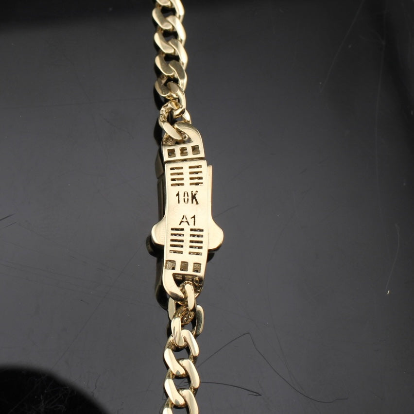 Collar de cadena de oro cubana de 10K auténtico