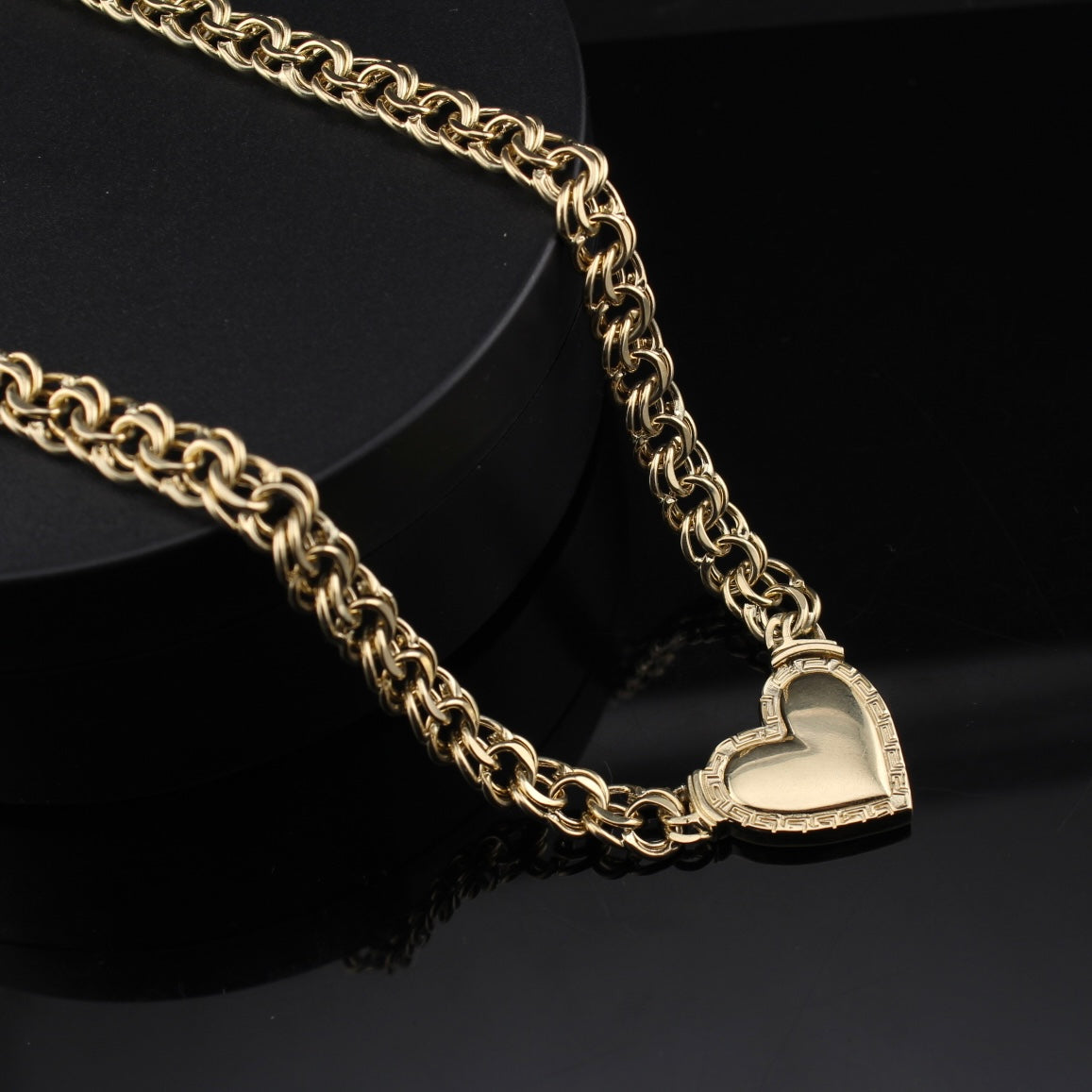 Real 10K Gold Chino Heart Necklace