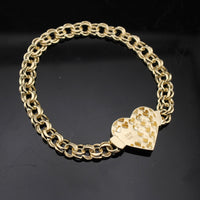 Real 10K Gold Chino Heart Bracelet