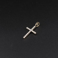 Real 10K Gold Diamond Cross Pendant & Chain