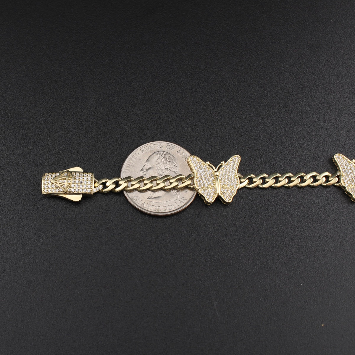 Pulsera de Mariposa de Oro de 10K auténtico