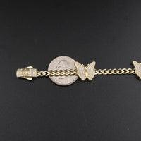 Pulsera de Mariposa de Oro de 10K auténtico