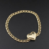 Pulsera Chino con Corazón de Oro de 10K auténtico