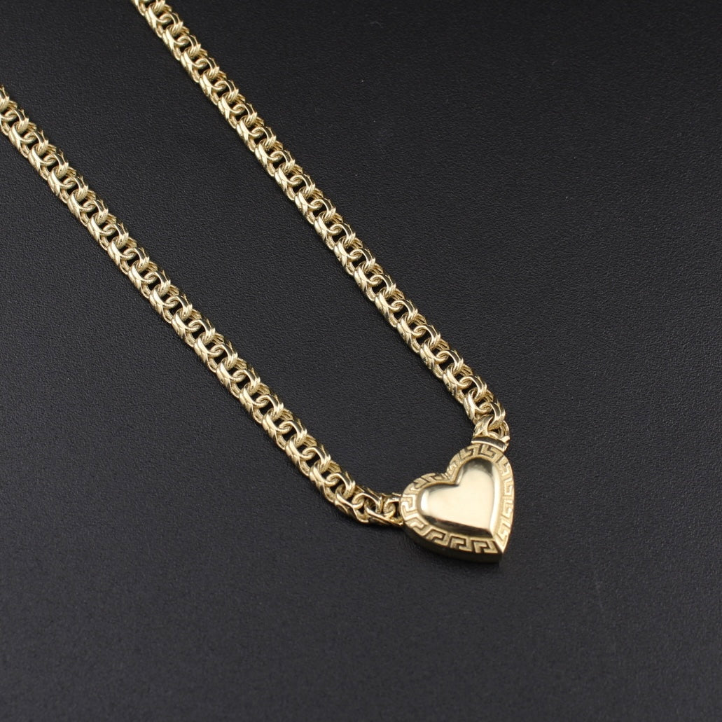 Real 10K Gold Chino Heart Necklace