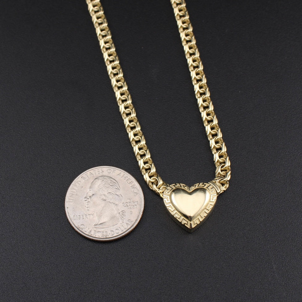 Real 10K Gold Chino Heart Necklace