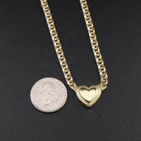 Real 10K Gold Chino Heart Necklace