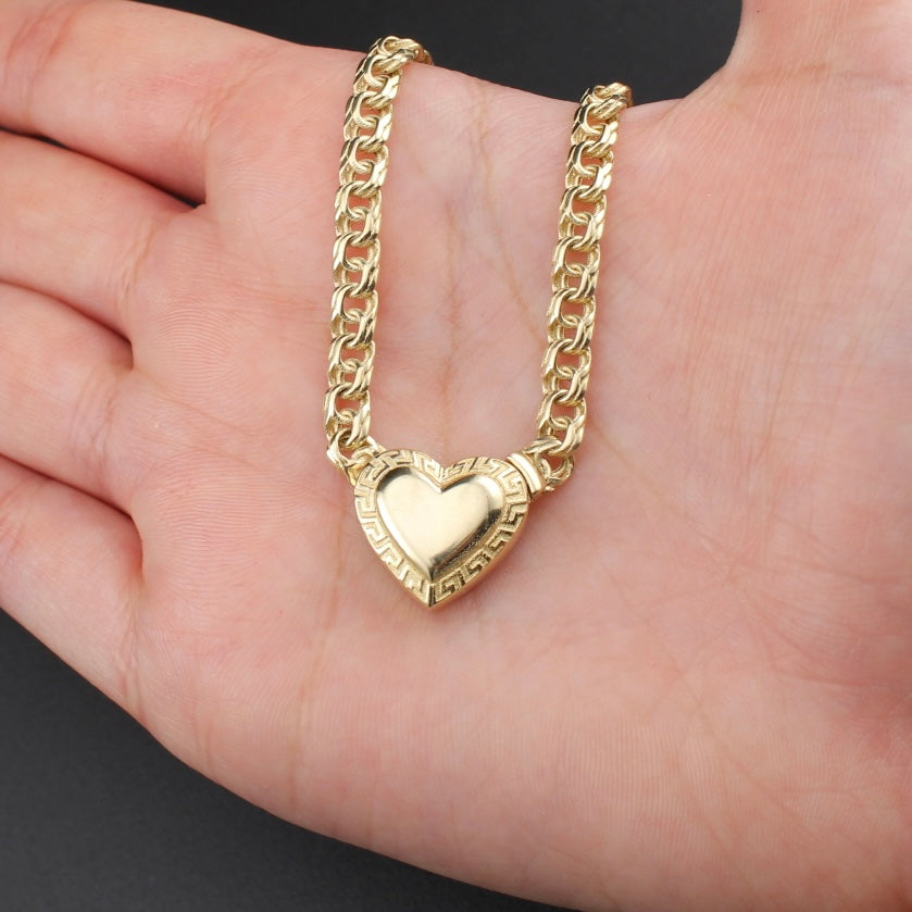 Real 10K Gold Chino Heart Necklace