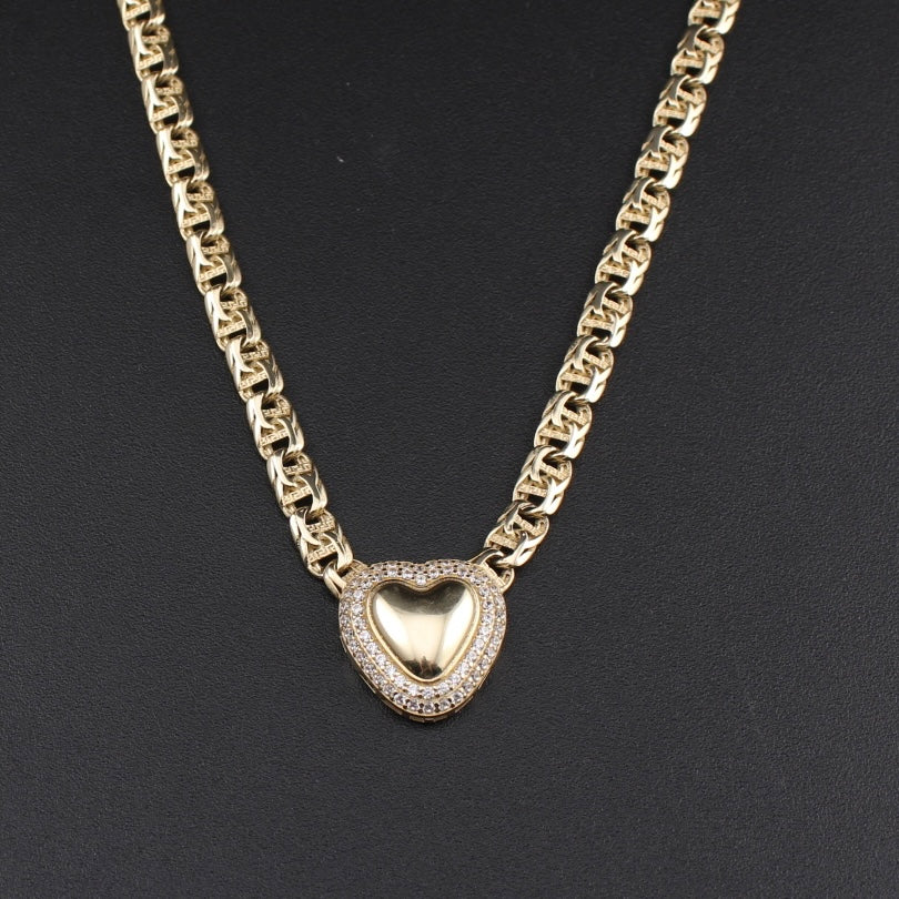 Real 10K Gold Chino Heart Necklace