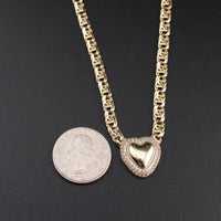 Real 10K Gold Chino Heart Necklace
