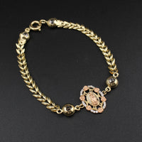 Real 10K Gold Virgin Mary Bracelet