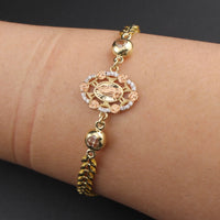 Real 10K Gold Virgin Mary Bracelet