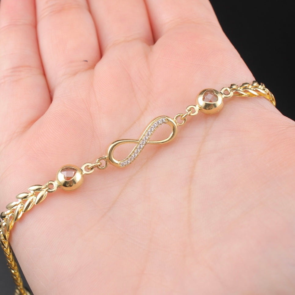 Pulsera de oro de 10K con símbolo de infinito