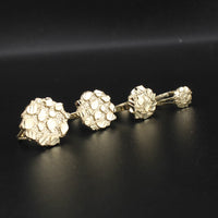 Anillo redondo de pepita de oro de 10K auténtico