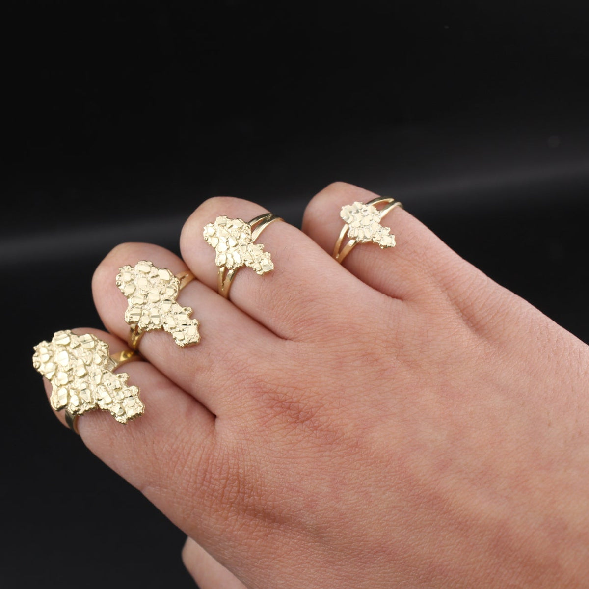 Real 10K Gold Nugget Shape Ring