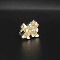Anillo de pepita de Texas de oro de 10 quilates auténtico grande