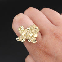 Anillo de pepita de Texas de oro de 10 quilates auténtico grande