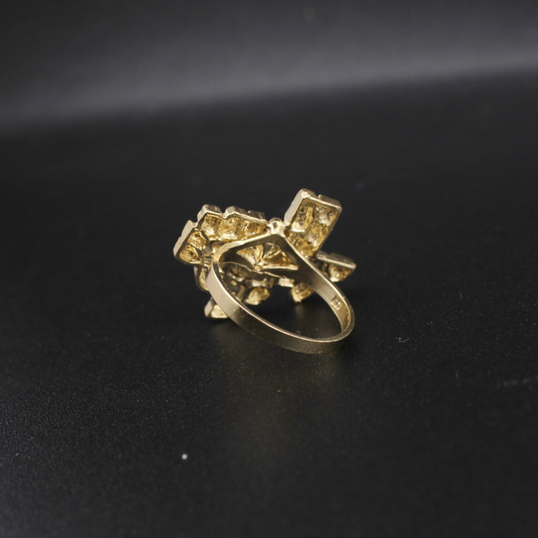 Anillo de pepita de Texas de oro de 10 quilates auténtico grande