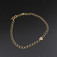 Real 10K Gold Diamond Heart Bracelet