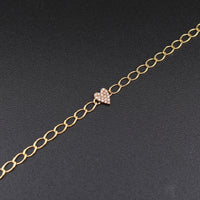 Real 10K Gold Diamond Heart Bracelet