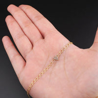 Real 10K Gold Diamond Heart Bracelet